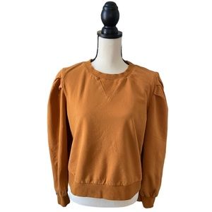 Deanna Terry Sweatshirt with Puffed Sleeves by Sugarlips Camel XL